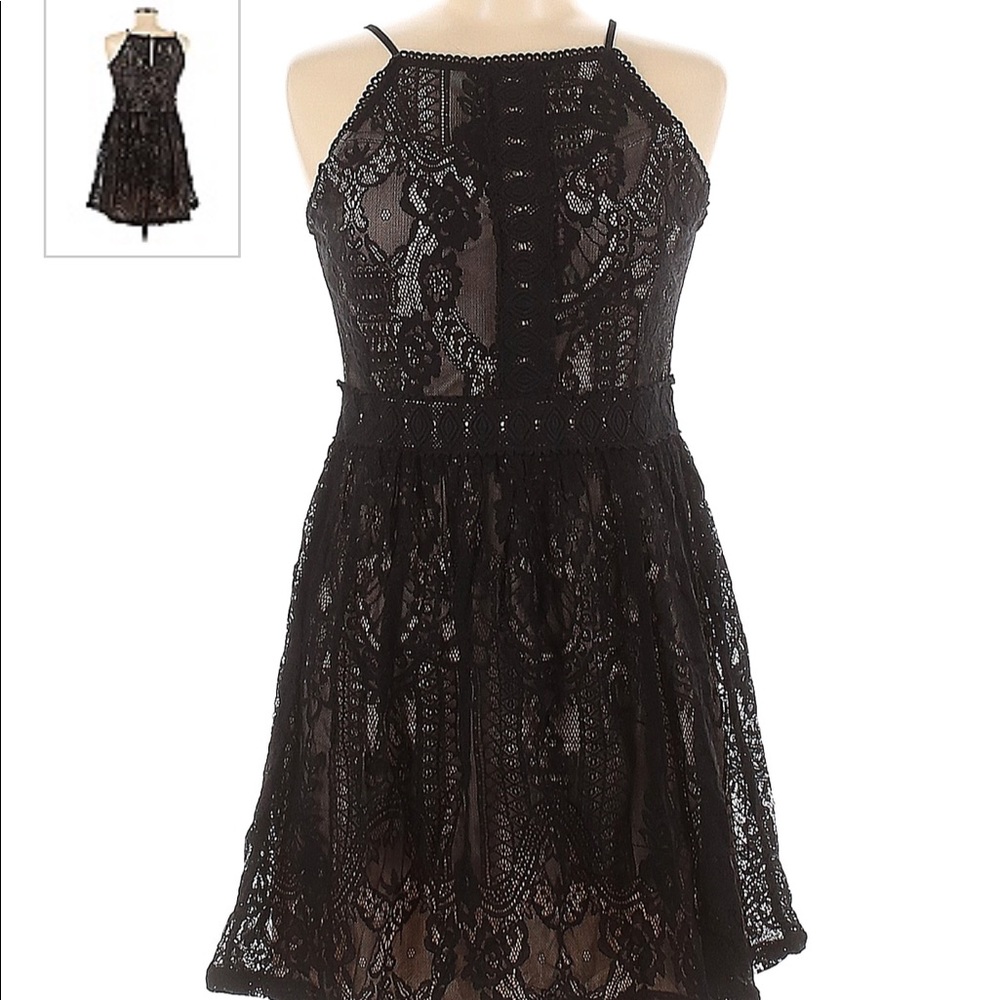 Francesca’s LBD black halter style dress size medium